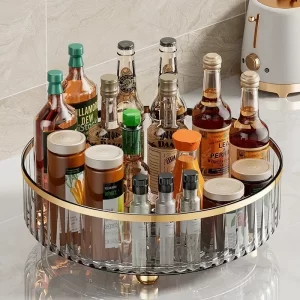 360 Rotating Spice Rack Turntable Tray with Base